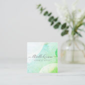 Makeup Artist Modern Waterverf Shapes Script Vierkante Visitekaartje (Staand voorkant)