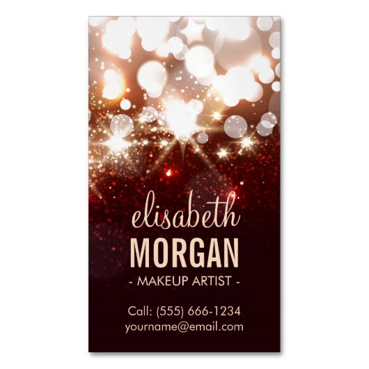Makeup Artist - Moderne glitter Sparkle Visitekaartje Magneet (Voorkant Verticaal)
