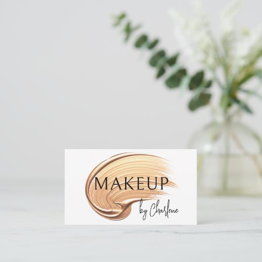 Makeup Artist Moderne Typografie Visitekaartje (Staand voorkant)