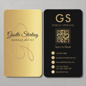 Makeup Artist Monogram Goud Zwart QR Code Visitekaartje
