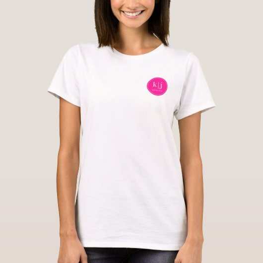 Makeup Artist Monogram Logo Business T-shirt (Voorkant)