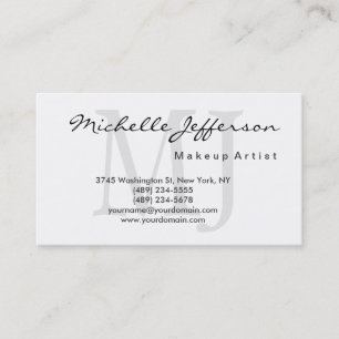Makeup Artist Monogram Script Wit Visitekaartje