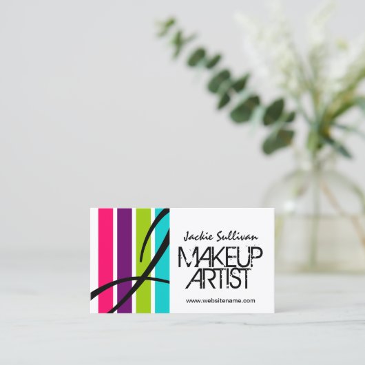 Makeup Artist Monogram Visitekaartje (Staand voorkant)