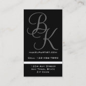 Makeup Artist Monogrammen Visitekaartje Black (Achterkant)