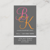 Makeup Artist Monogrammen Visitekaartje Roze grijs (Achterkant)