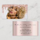 Makeup Artist MUA Lashes Glitter Drift Roos Foto Visitekaartje (Voorkant / Achterkant)