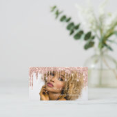 Makeup Artist MUA Lashes Glitter Drift Roos Foto Visitekaartje (Staand voorkant)