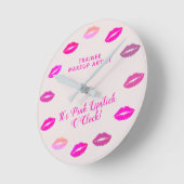 Makeup Artist MUA Roze Lipstick Wall klok (Hoek)