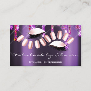 Makeup Artist Nail Artist Roze Violet Lashes Visitekaartje