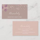 Makeup Artist Nails Beauty SPA Roos Floral Visitekaartje (Voorkant / Achterkant)
