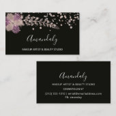 Makeup Artist Nails Beauty SPA Roos Floral Visitekaartje (Voorkant / Achterkant)