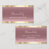 Makeup Artist Nails Beauty SPA Roos Gold Visitekaartje (Voorkant / Achterkant)