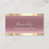 Makeup Artist Nails Beauty SPA Roos Gold Visitekaartje (Voorkant)
