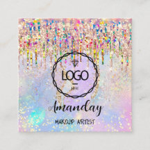 Makeup Artist Nails Unicorn Gold Holograaf Logo Qr