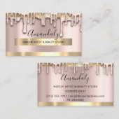 Makeup Artist Nails Wax Beauty Gold Roos VIP Visitekaartje (Voorkant / Achterkant)