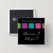 Makeup Artist Name Tag Button Brooch Palette (Voorkant /achterkant)