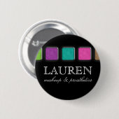 Makeup Artist Name Tag Button Brooch Palette Round (Voorkant /achterkant)
