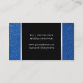 Makeup Artist Navy Blue Glitter Lips Modern Salon Visitekaartje (Achterkant)