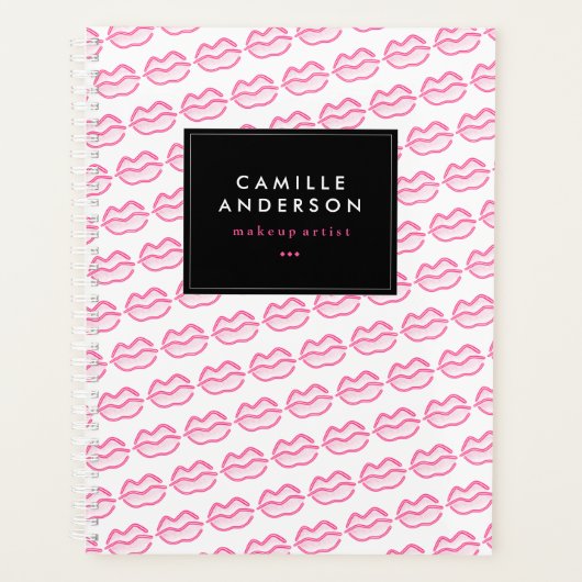 Makeup Artist Neon Lip Pattern Day Planner (Voorkant)