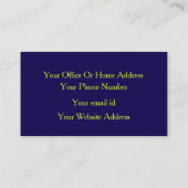 Makeup Artist Neon Yellow Green Navy Blue Visitekaartje (Achterkant)