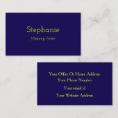 Makeup Artist Neon Yellow Green Navy Blue Visitekaartje (Voorkant / Achterkant)