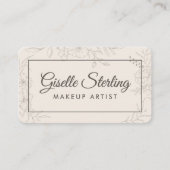 Makeup Artist Neutral Floral Visitekaartje (Voorkant)