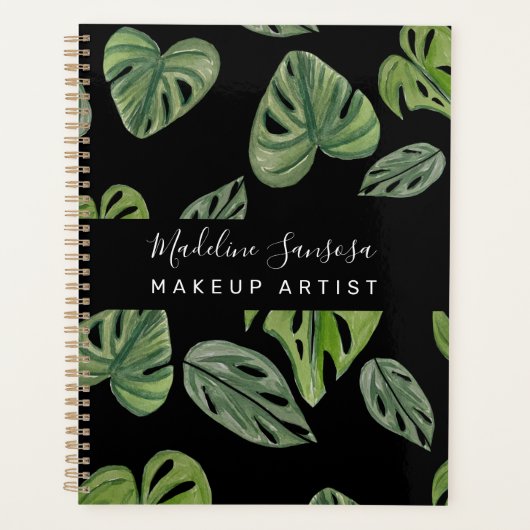 Makeup Artist Oerwoud Greenery Waterverf Monstera Planner (Voorkant)