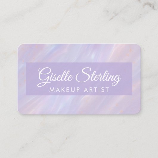 Makeup Artist Opal Iridescent QR Code Visitekaartje (Voorkant)