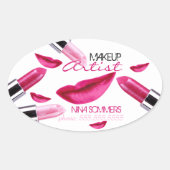 Makeup Artist Oval Sticker (Voorkant)