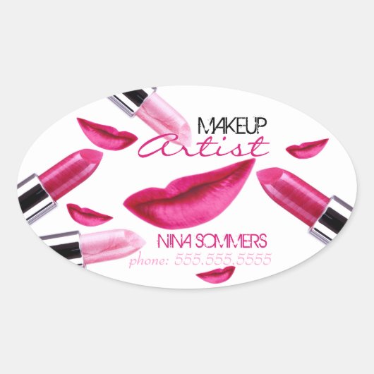 Makeup Artist Oval Sticker (Voorkant)
