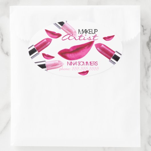 Makeup Artist Oval Sticker (Tas)
