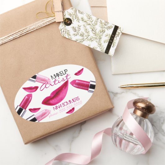 Makeup Artist Oval Sticker (Geschenken)