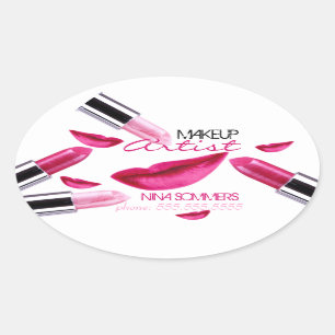 Makeup Artist Oval Sticker