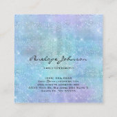 Makeup Artist Paars en Blue Shiny Elegant Vierkante Visitekaartje (Achterkant)