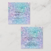 Makeup Artist Paars en Blue Sparkles Vierkante Visitekaartje (Voorkant / Achterkant)