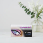 Makeup Artist Paars Eye Visitekaartje (Staand voorkant)
