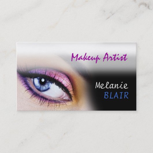 Makeup Artist Paars Eye Visitekaartje (Voorkant)