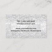 Makeup Artist Paars Glitter Lips Modern Silver Visitekaartje (Achterkant)