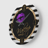 Makeup Artist Paars Lips met witte strepen Grote Klok (Hoek)