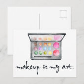Makeup Artist Palette - "Makeup is Mijn Kunst"Cita Briefkaart (Voorkant / Achterkant)