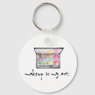 Makeup Artist Palette - "Makeup Is My Art" Quote Sleutelhanger