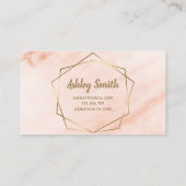 Makeup Artist Peach Marble Geometric Gold Elegant Visitekaartje (Achterkant)