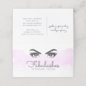 Makeup Artist Pink Blush Brows Lashes Waterverf Klantenkaartje (Buitenkant ongevouwen)