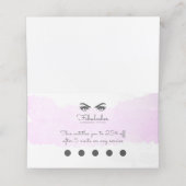 Makeup Artist Pink Blush Brows Lashes Waterverf Klantenkaartje (Binnenkant ongevouwen)