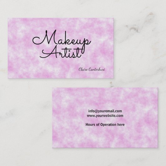 Makeup Artist Pink Clouds Visitekaartje (Voorkant / Achterkant)