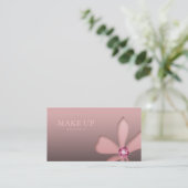 Makeup Artist Pink Flower Diamond Visitekaartje (Staand voorkant)
