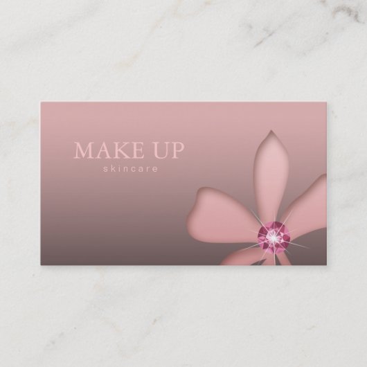 Makeup Artist Pink Flower Diamond Visitekaartje (Voorkant)