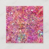 Makeup Artist Pink Glitter Square Visitekaartje (Voorkant)