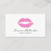 Makeup Artist Pink Lips Beauty Salon Minimale Visitekaartje (Voorkant)