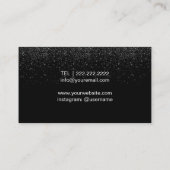 Makeup Artist Pink Lips Modern Black Glitter Salon Visitekaartje (Achterkant)